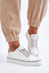 Women's Low Perforated Sneakers white and Silver Daxton