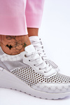 Buty Sportowe Damskie Skóra Ażurowe Białe Virginia