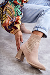 Women's Suede Boots With a Sock Beige Montes