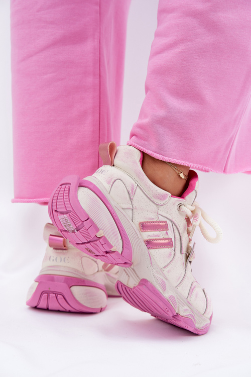 Women's Leather Sneakers GOE RR2N4038 Pink
