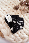 Women's Wool Socks In Polar Bear Black