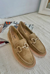 Women's Suede Moccasins with Decoration D&A TW117 Brown