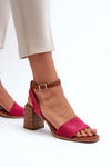 Women's High Heel Sandals in Fuchsia Eco-Suede Ronvia