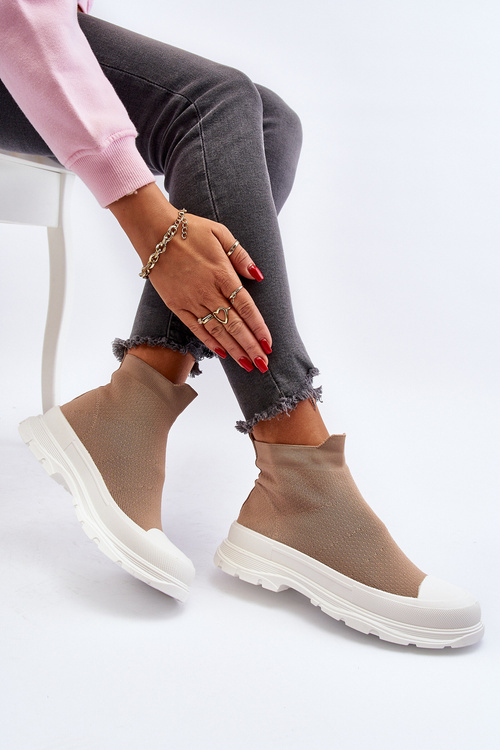 Women's Slip-On Sock Boots Brown Ilanae