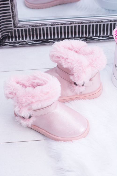 Children's Insulated Trapper Boots Snow Boots With Fur Pink JellyBeans