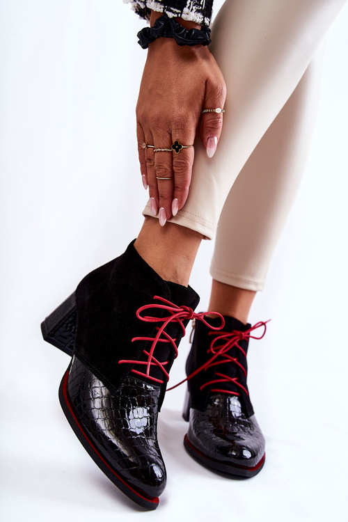 Women's Boots On Low Heel Black Ebba