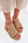 Women's Sandals With Braiding Beige-Gold Jelana