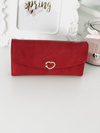 Large Ladies Red Wallet with Heart