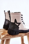 Children's Boots Lacquered With a Zipper White Yukko