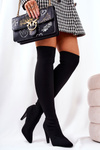 Sock Heeled Boots Black Renoli