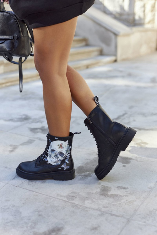 Women's High Boots With Print GOE II2N4045 Black