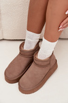 Suede Snow Boots for Women on Platform Vinceza 97962 Beige