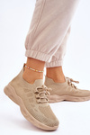 Buty Sportowe Wsuwane Damskie Beżowe Ellison