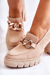 Fashionable Pumps On The Platform And A Pillar Lewski Shoes 3197 Beige