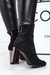 Women's Boots On Heel Black Trens