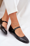 Patent Ballerinas With Strap Black Arrivara