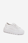 Leather Sneakers On Chunky Platform White Sylvessa