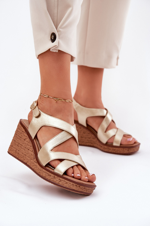 Wedge Sandals for Women Sergio Leone SK223 Gold