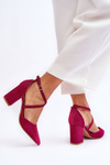 Fashionable Glitter Pumps On Heel Fuchsia Galaxy