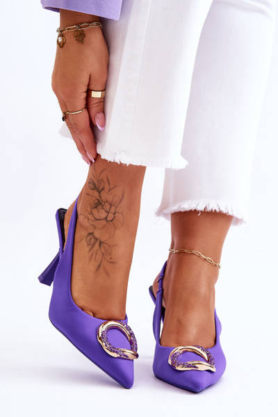 Fashionable pins with decoration and cubic zirconias purple Alexia