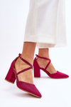 Fashionable Glitter Pumps On Heel Fuchsia Galaxy