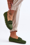 Women's Suede Loafers Green Clorie