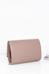 Elegant Women's Gold Chain Licensed Clutch Bag Khaki