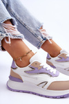 Buty Sportowe Damskie Platforma Biało-Fioletowe Henley
