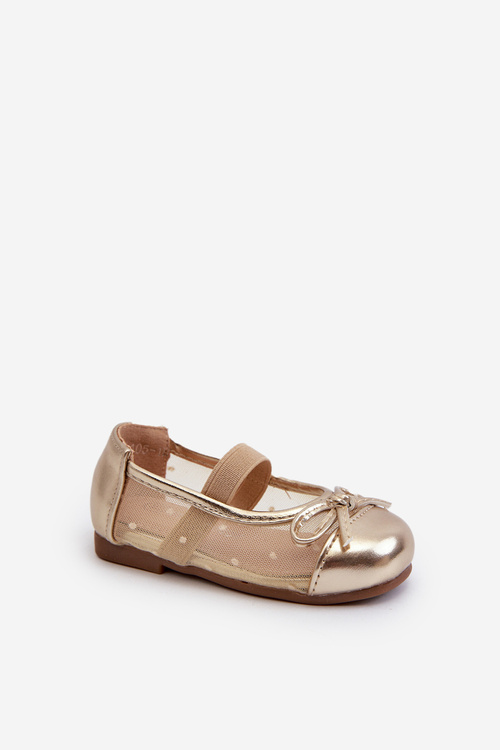Kids' ballet flats with bow Gold Jellema