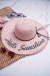 Braided Hat BRUNO ROSSI Hello Sunshine Pink
