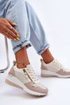 Women's Platform Sneakers Beige-White Sivan