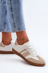 Women's Low Eco Leather Sneakers Beige Dorvalia