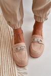 Women's Eco Suede Moccasins With Decoration Beige Wistera
