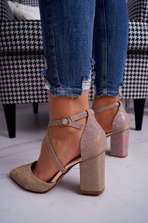 Women's Stiletto Sandals Brocade Champagne Perset