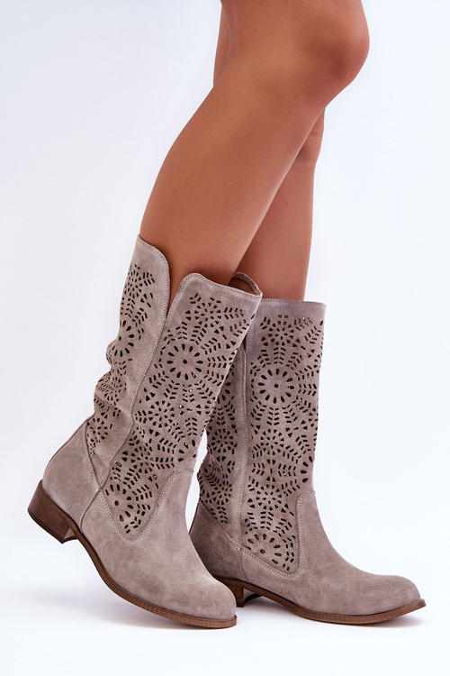 Suede Lace-up Ankle Boots Lewski 3366/2 Cappucino
