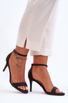 Shiny Heeled Sandals Black Gedna
