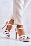 Elegant Sandals On A Block Heel White Anastasia