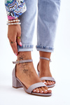 Low Heel Suede Sandals Grey Quincy 