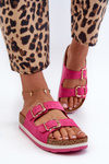 Women's Platform Sandals with Buckles Eco Suede Pink Ursila
