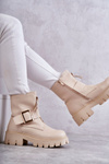 Women's Warm Boots With Zipper Beige Torey