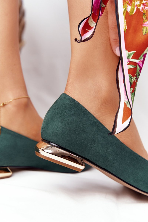 Ballerinas On Gold Heels Vinceza 21-10601 Green