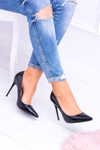 Lacquered Lu Boo Pointed Stilettos Black