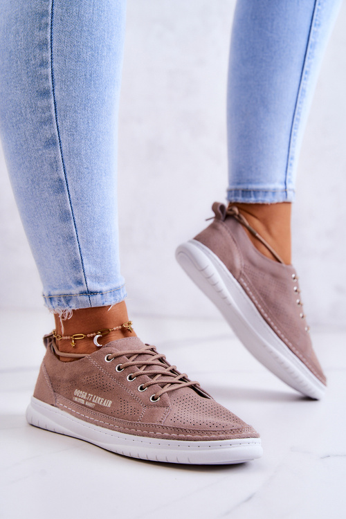 Women's Suede Sneakers Brown Cloesa