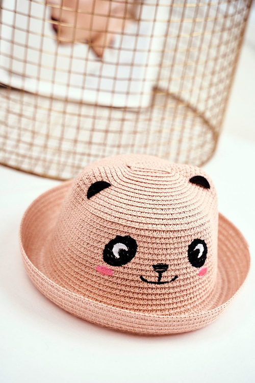Children's Hat Summer Beach Pink With Panda
