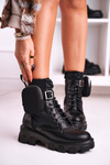 Platform Boots With A Purse Black Army