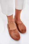Leather Ballet Flats Smooth Maciejka T1930-29 Brown