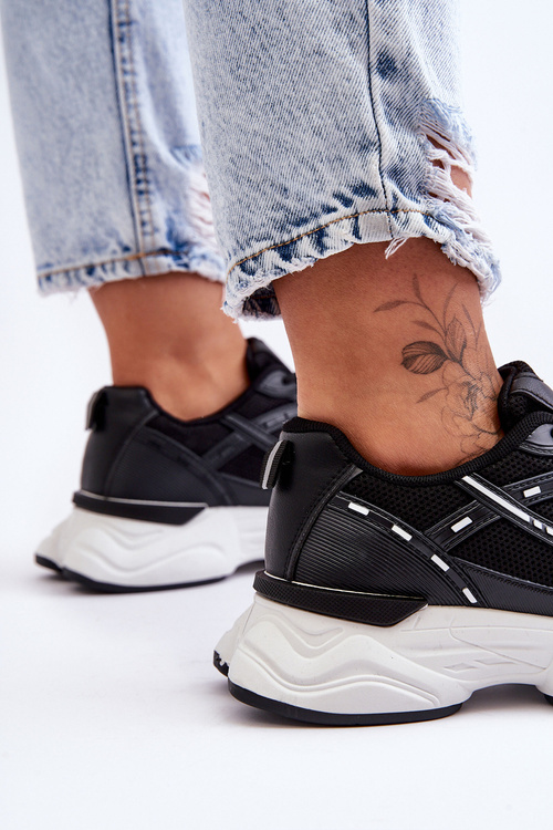 Buty Sportowe Sneakersy Damskie Czarne Feluci 88-57