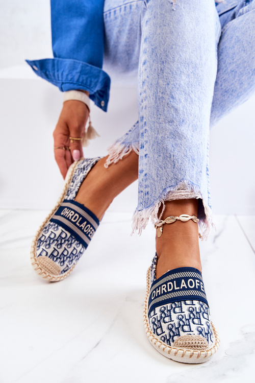 Espadryle Klasyczne Na Płaskiej Podeszwie Niebieskie Warm Time