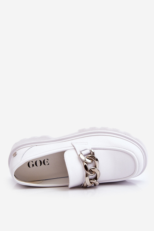 Leather Loafers With Chain GOE LL2N4038 White