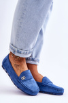Suede Slip-On Loafers Blue Castelo